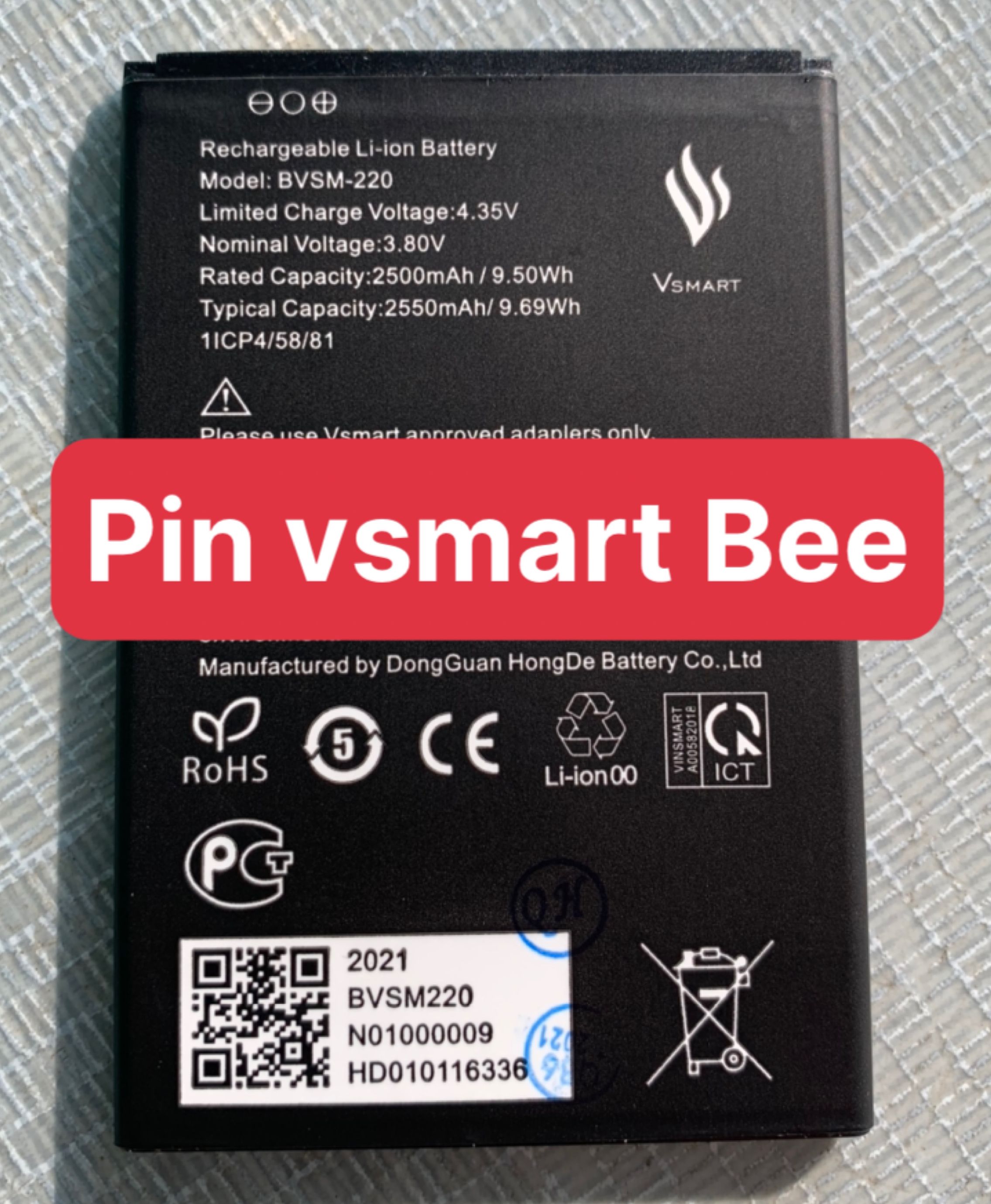 pin vsmart Bee mã BVSM 220 (ZIN)