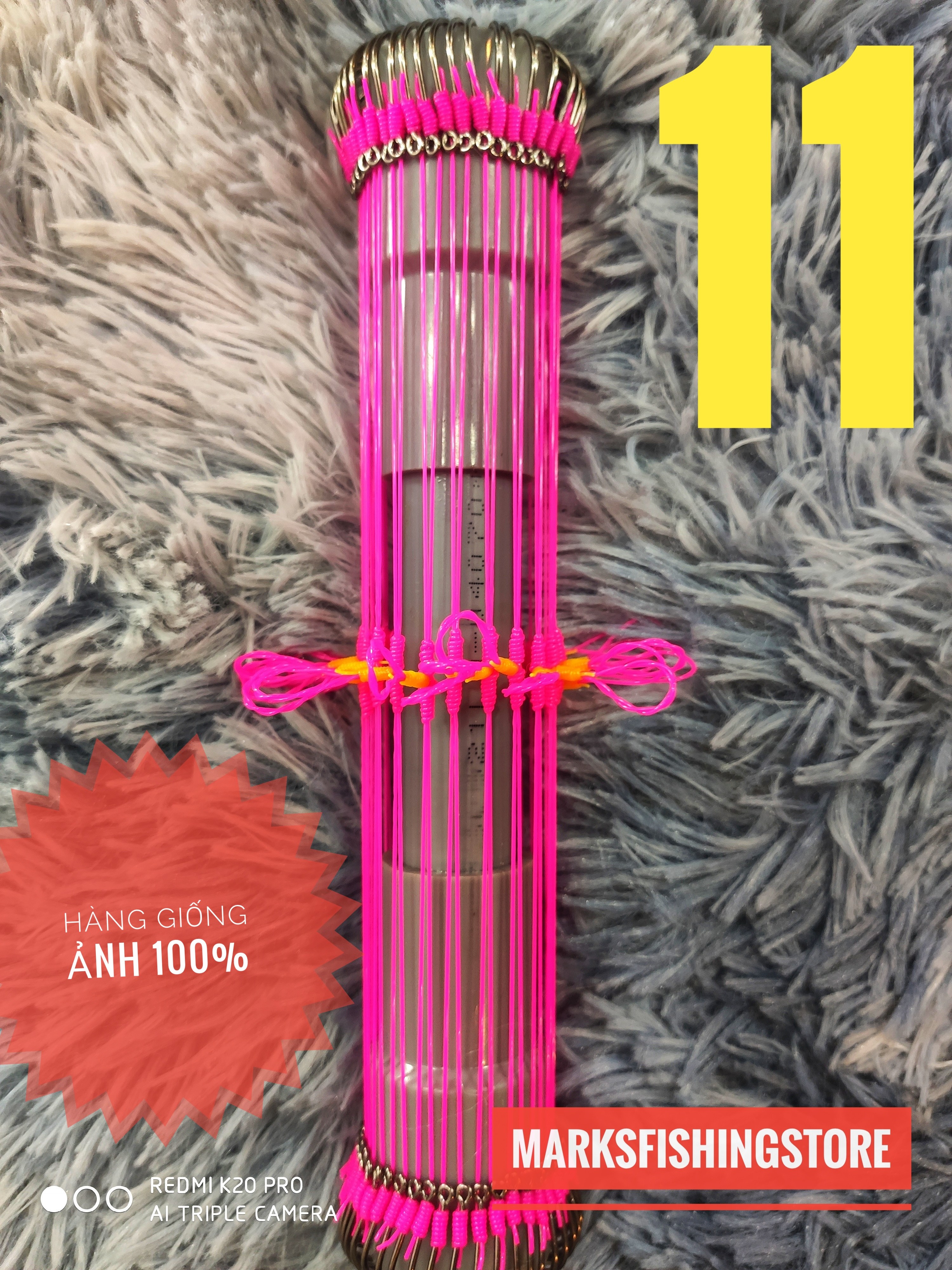 Ống x20 Chùm nho câu cá 4 lưỡi số 11