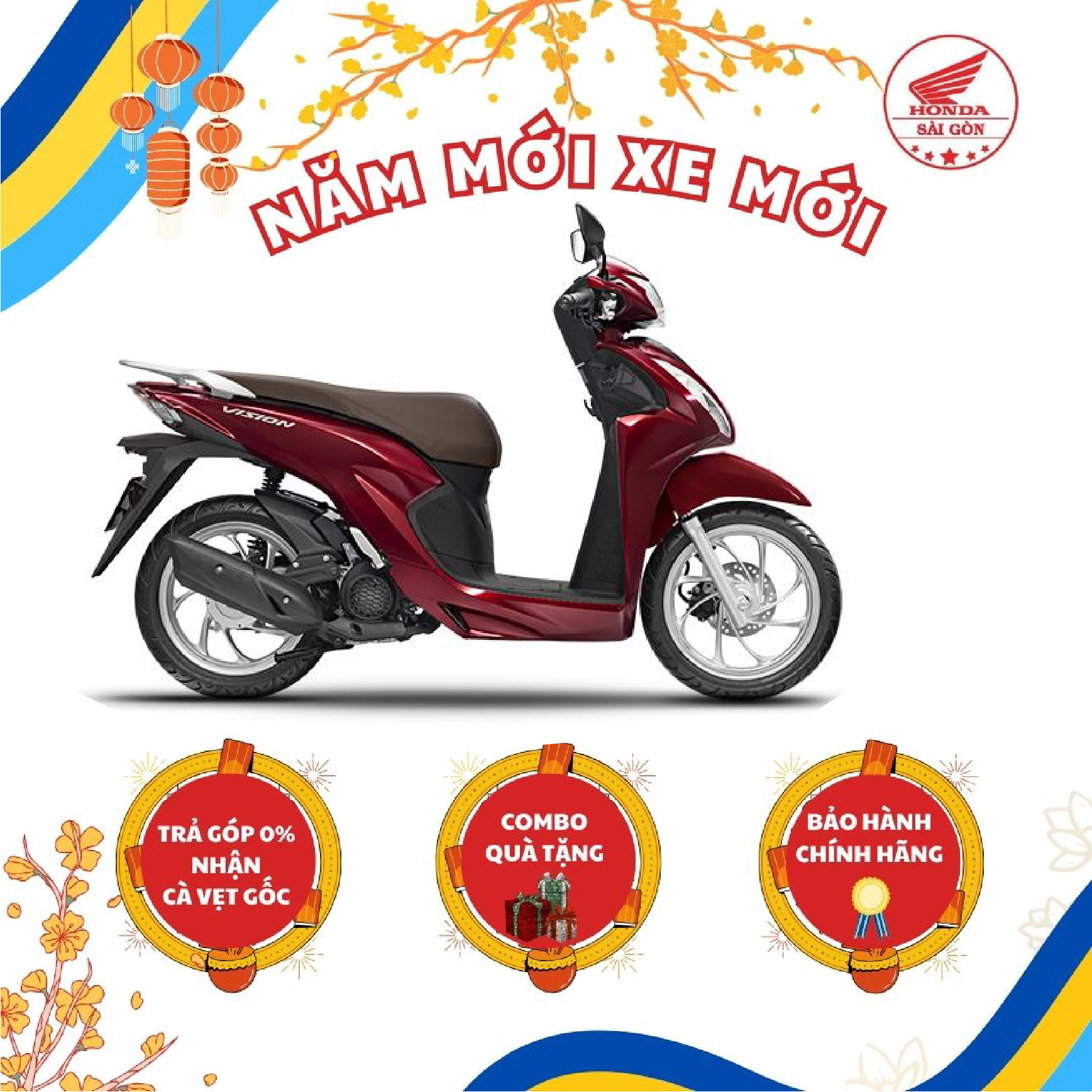 [HCM][Xe máy trả góp 0%]] Xe Máy Honda Vision Cao Cấp 2023