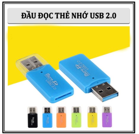 Đầu đọc thẻ nhớ mini 2 trong 1 - Micro SD - TF