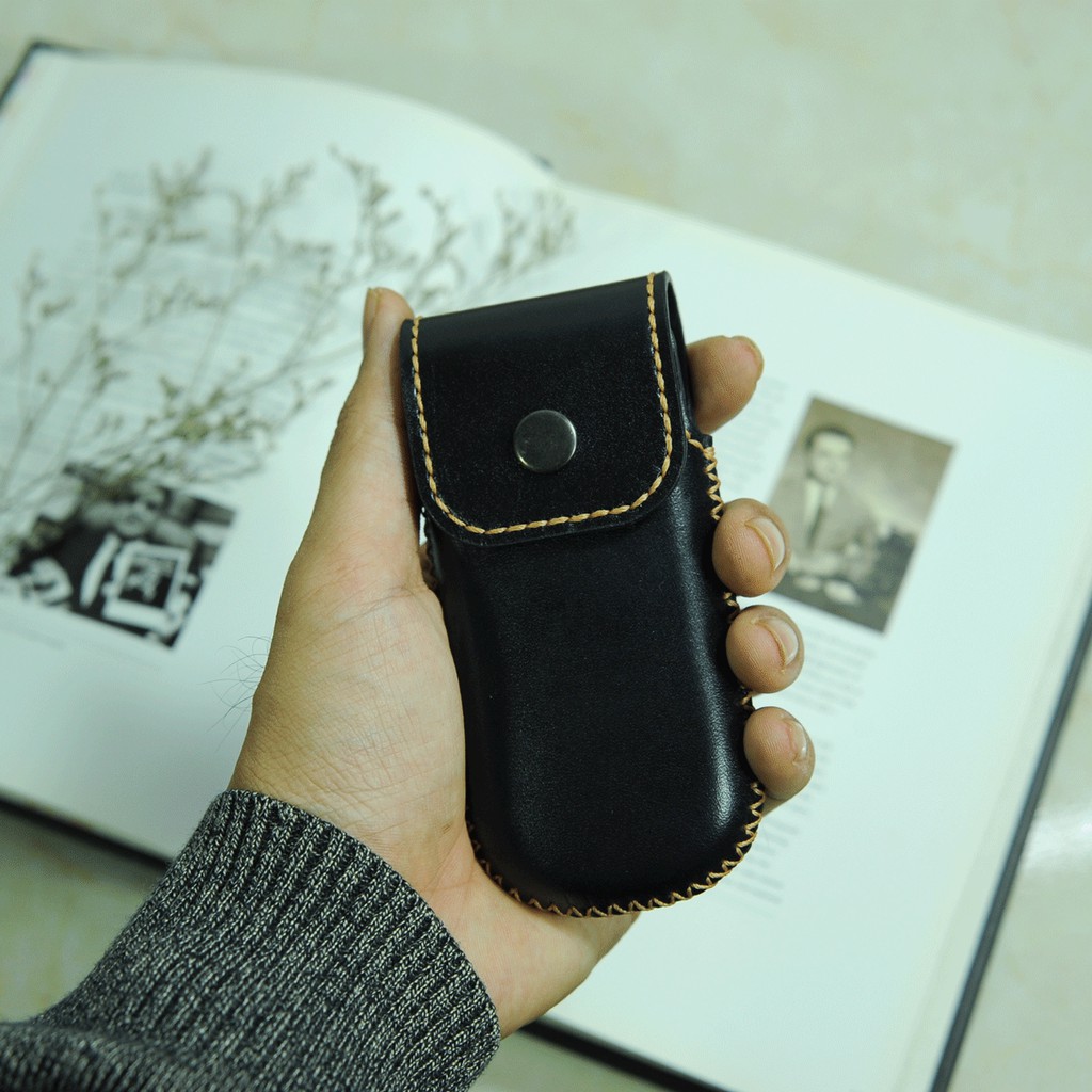 Bao da nokia 8800 đeo hông có nắp chất liệu da bò thật chế tác thủ công khâu tay có nhiều màu