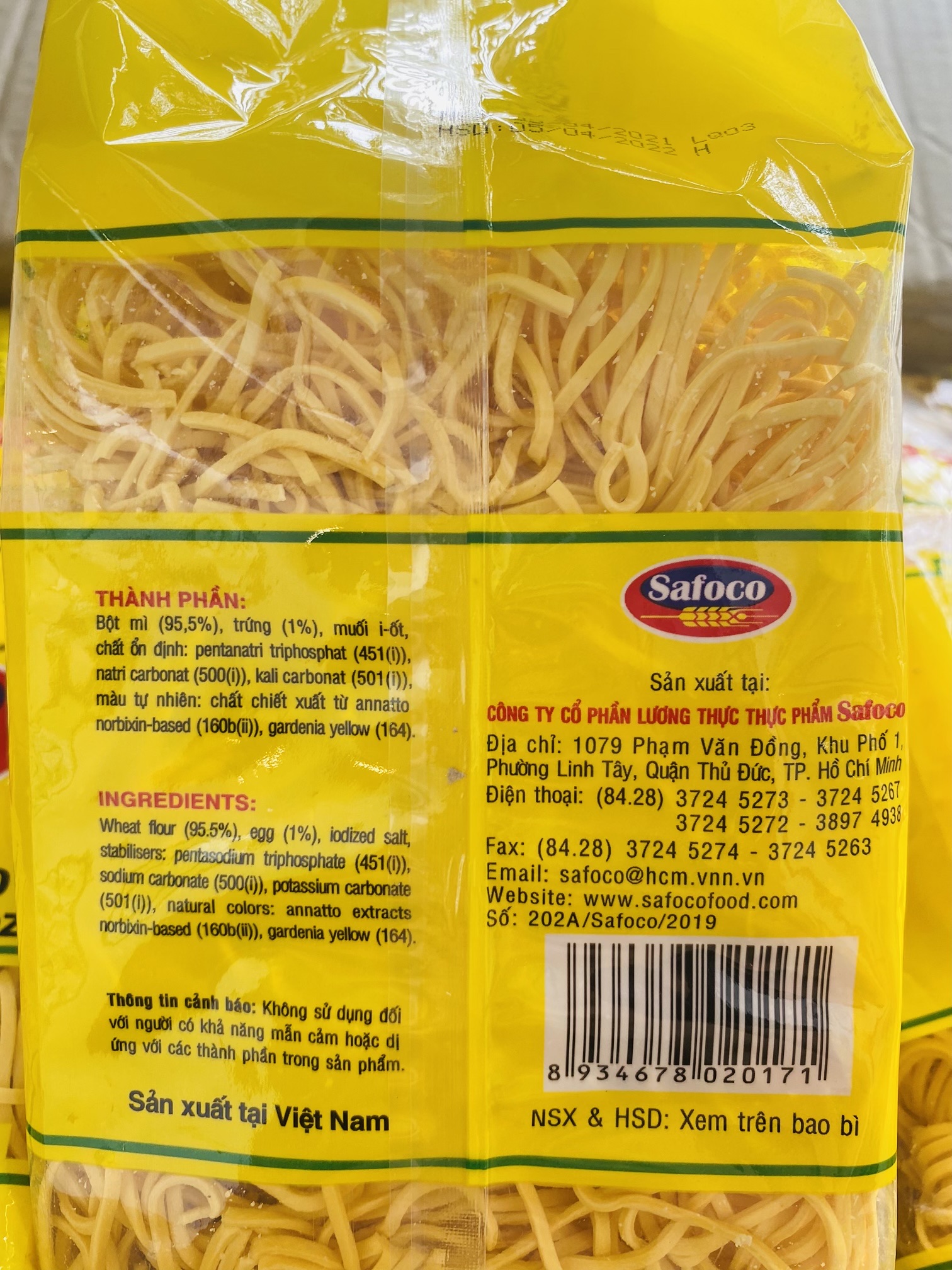 Mì Trứng SAFOCO Thượng Hạng 400g