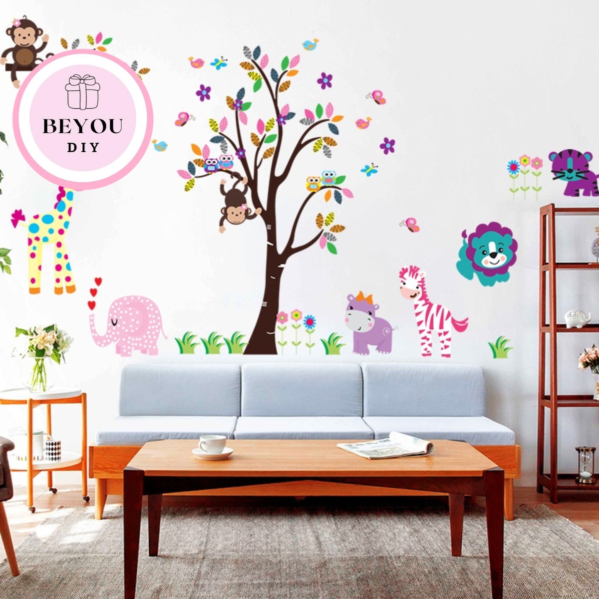 Decal wall stickers Garden animal fun-decoration bedroom decor living room-Beyou