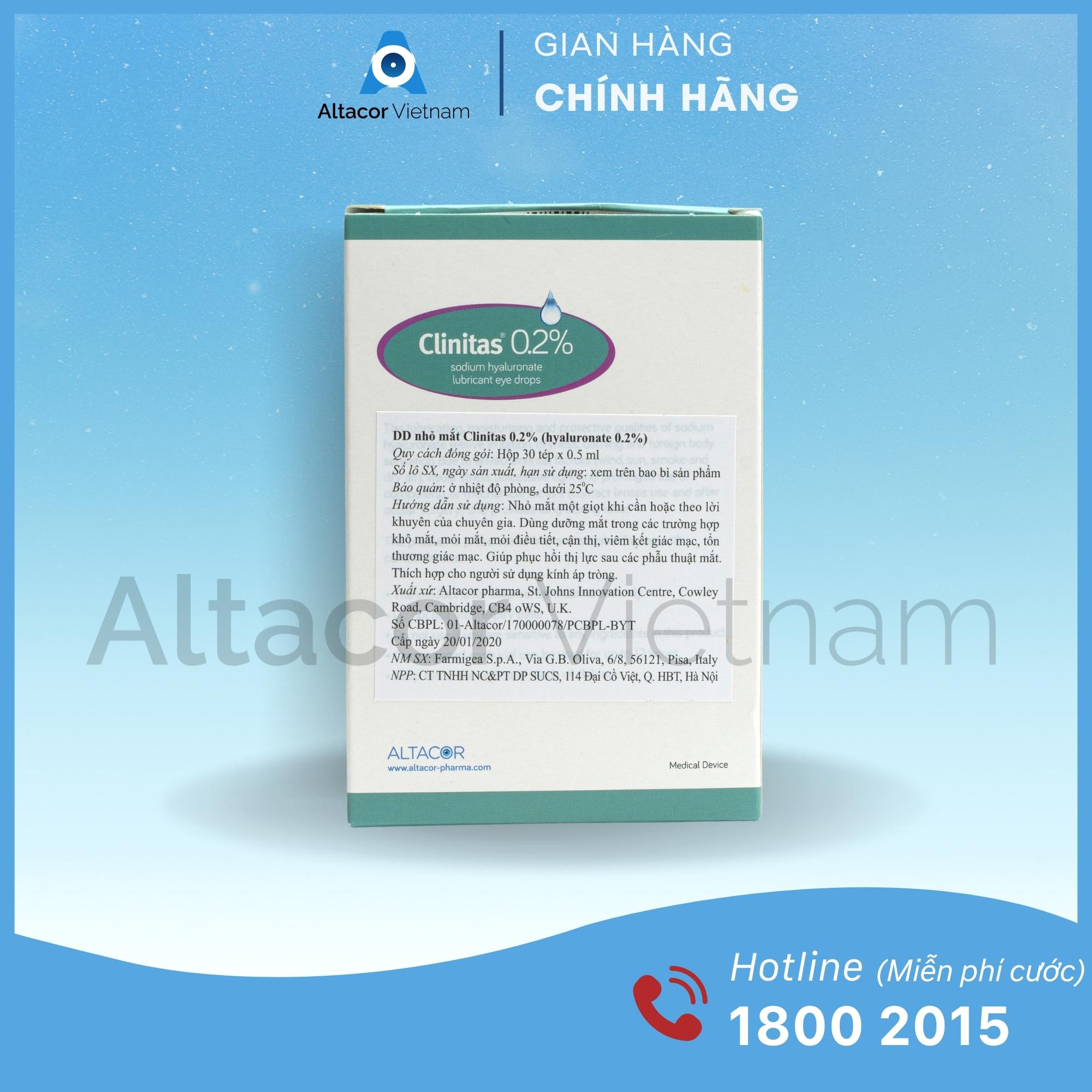 Clinitas 0,2% - Nước nhỏ mắt nhân tạo CLINITAS 0.2%