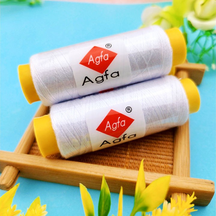 [HCM]2 cuộn chỉ may đồ màu trắng và đen Agfa