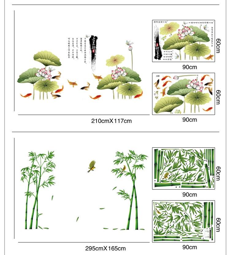 Decal dán tường Sen tre- C11H22-flowerdecal-Scenedecal