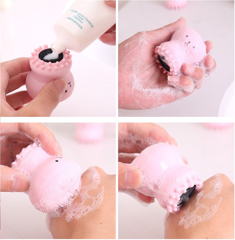 Cọ rửa mặt bạch tuộc silicon mềm mại, Con lăn massage siêu sạch