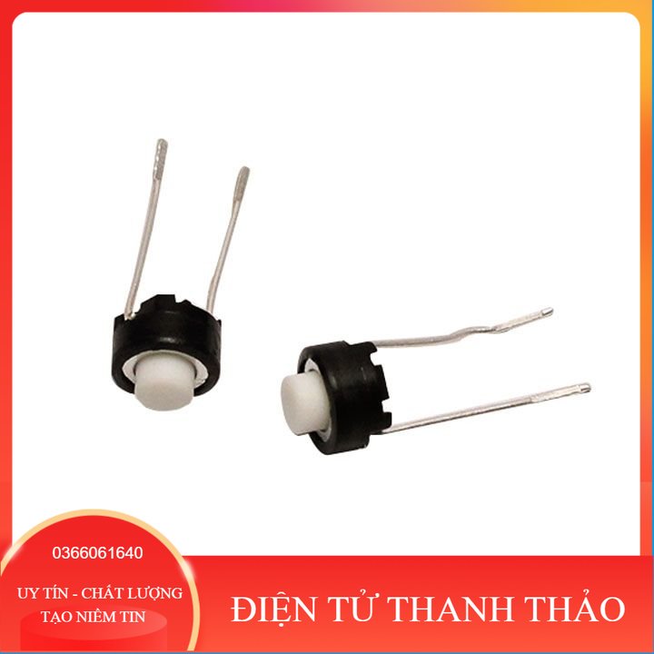Combo 10 nút nhấn 2 chân màu trắng