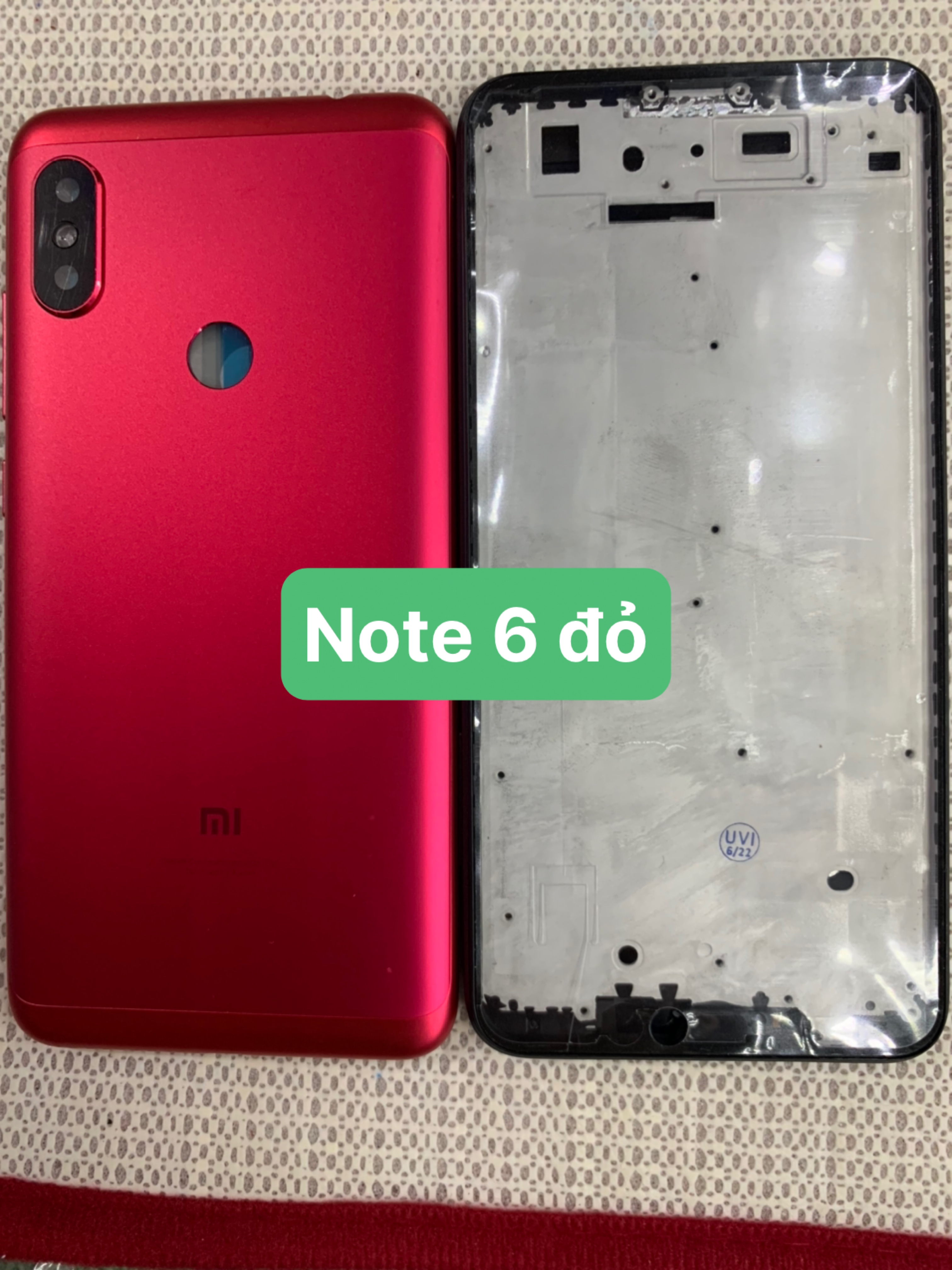 bộ xương vỏ zin xiaomi redmi note 6 ( ảnh thật)