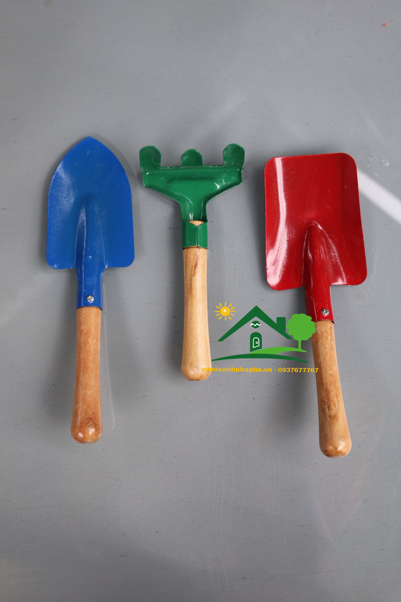 Bộ cuốc xẻng 3 màu làm vườn size trung