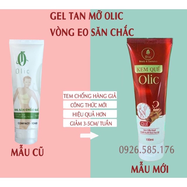 Kem Tan Mỡ Olic - Kem Tan Mỡ Quế - Gel Săn Chắc Quế