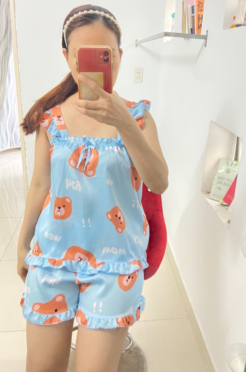 ĐỒ BỘ ĐÙI NGẮN CHẤT LIỆU SATIN HAI NHIỀU KIỂU MÀU ĐẸP DƯỚI 55kg