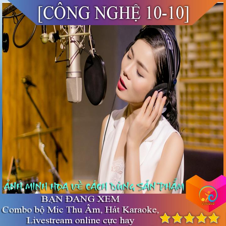 Micro Thu Âm AT100, Mic thu âm có dây, Độ Nhạy Cao Nâng Tone, Mic Thu Âm Livestream, Sound Card K300 Có Auto Tune chuyên nghiệp