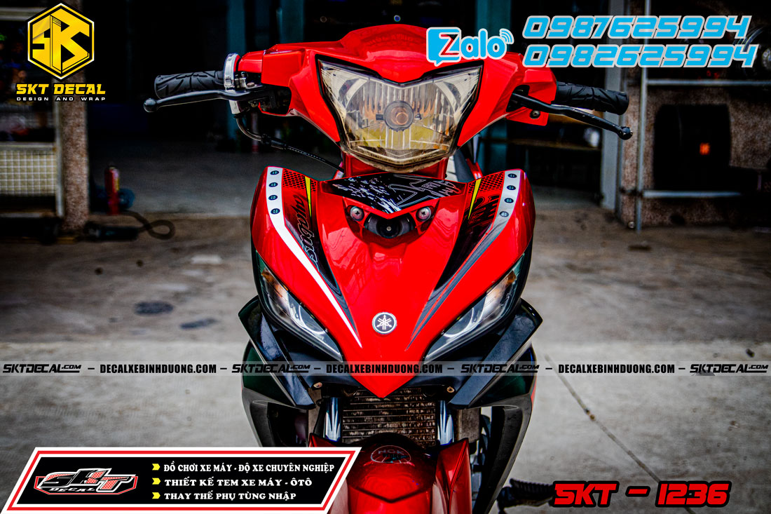 tem rời xe exciter 135 đen đỏ hayabusa