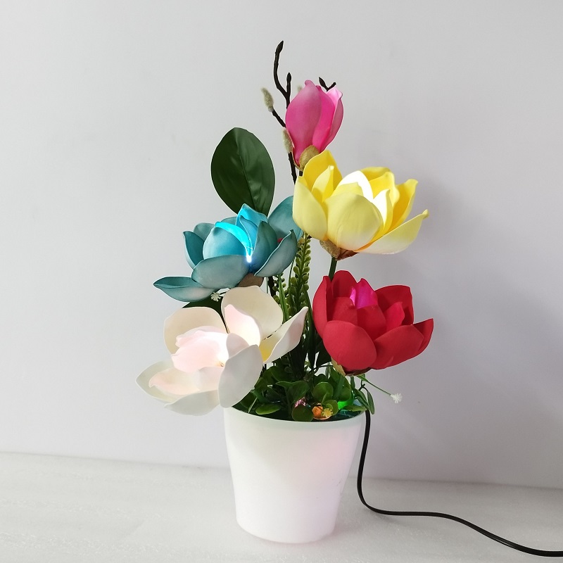 Hoa Mộc Lan Decor Trang Trí Nhà Cửa - Hoa Mộc Lan Có Đèn (5 bông)