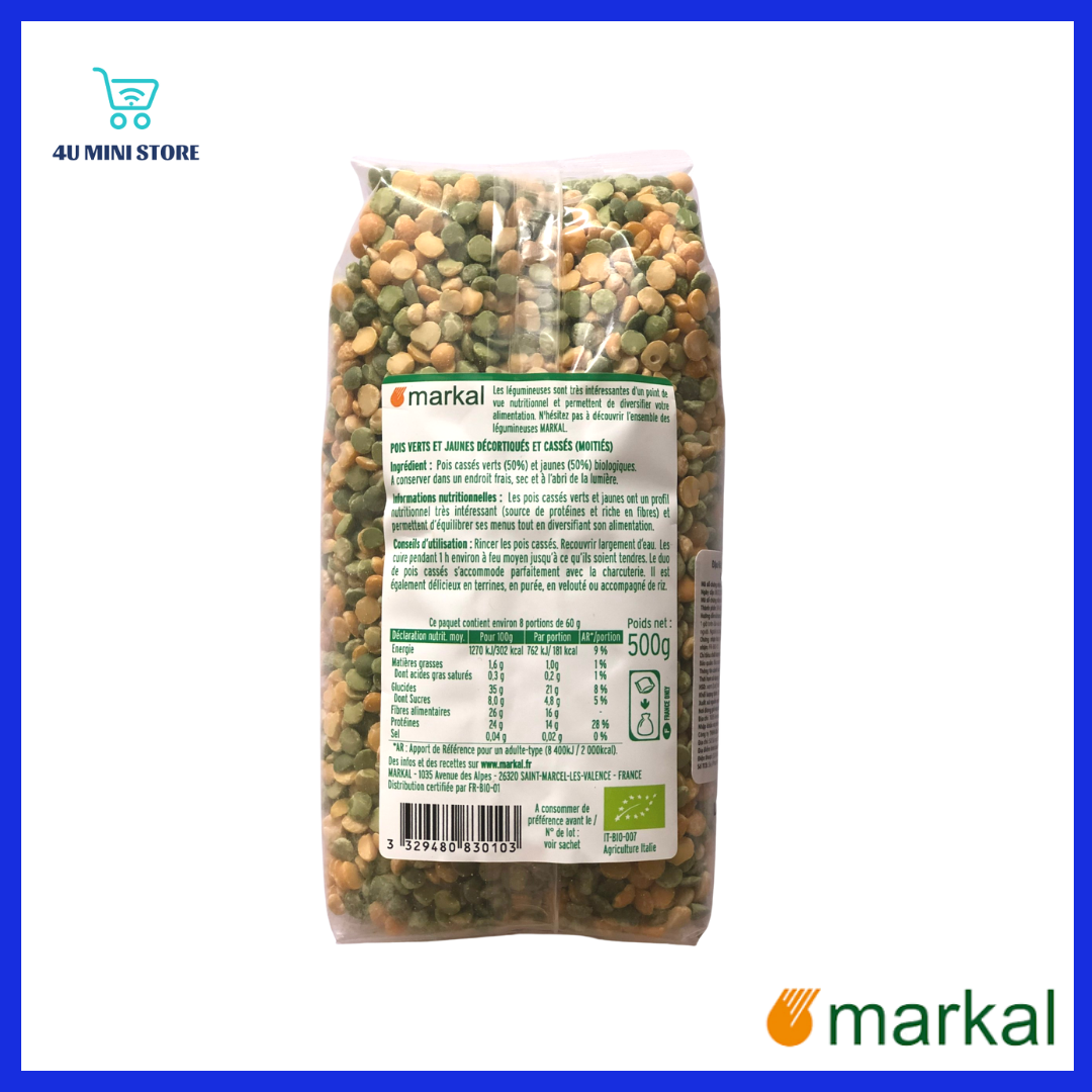 Đậu Hà Lan hữu cơ Markal (xanh & vàng) – Nhập khẩu Pháp