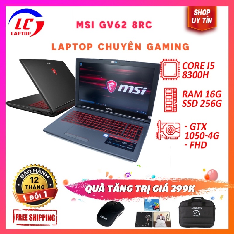 Bảng giá Laptop game msi gv62 8rc, core i5-8300h, vga rời nvidia gtx 1050- 4g, màn 15.6inch fhd,laptop gaming giá rẻ Phong Vũ