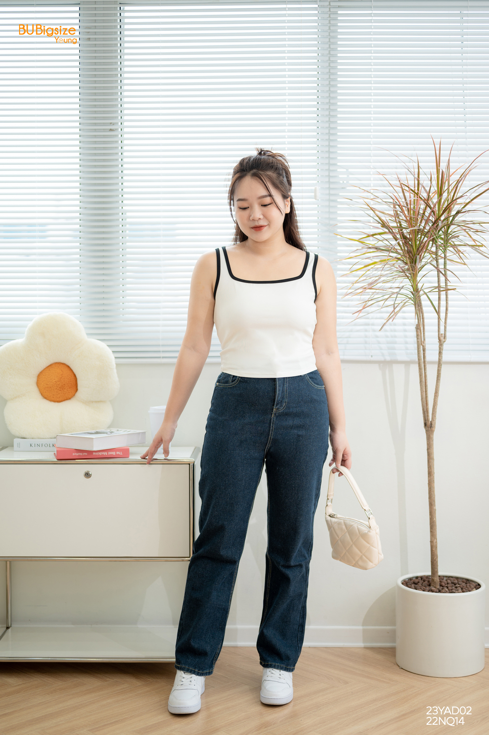 Áo 3 lỗ phối viền BIGSIZE (55kg đến 95kg) - 23YAD02 - [BU Bigsize Young]