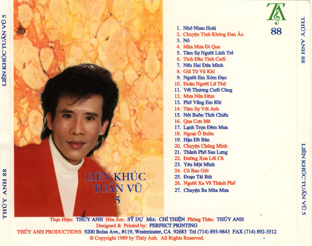 Bộ 5 đĩa cd nhạc Liên Khúc Tuấn vũ (phôi đĩa nhật )