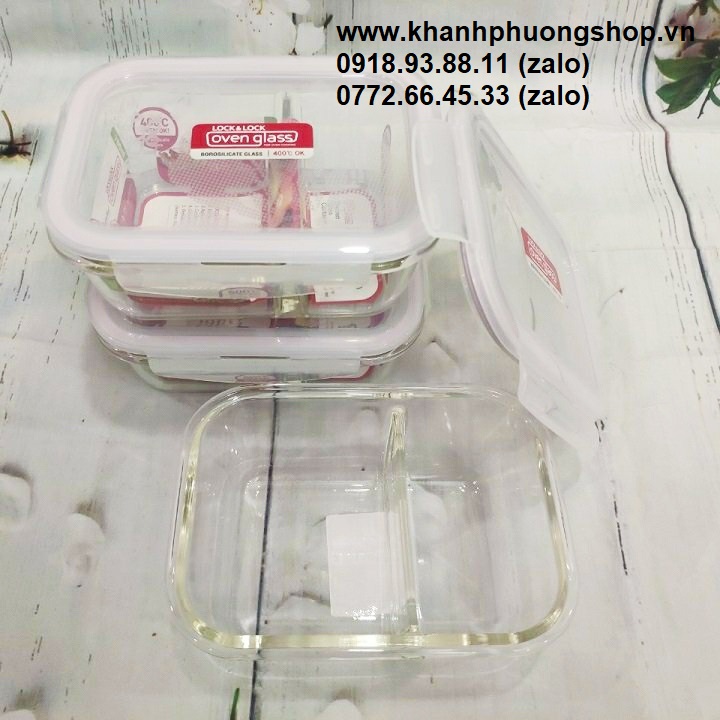 [HCM]hộp cơm thủy tinh lock&lock - hộp cơm thủy tinh lock&lock 2 ngăn