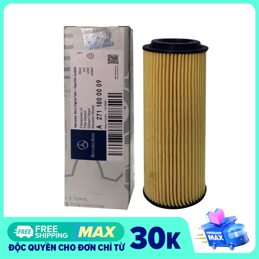 Lọc dầu nhớt Mercedes-Benz. Dùng cho Mercedes máy 271 động cơ 1.8L: C180, C180 Kompressor, C200, C200 Kompressor, C230, C230 Kompressor, C250, CLC160, CLC180 Kompressor, CLC200 Kompressor, CLK200, CLK200 Kompressor, E200, E200 Kompressor, E250, E350.
