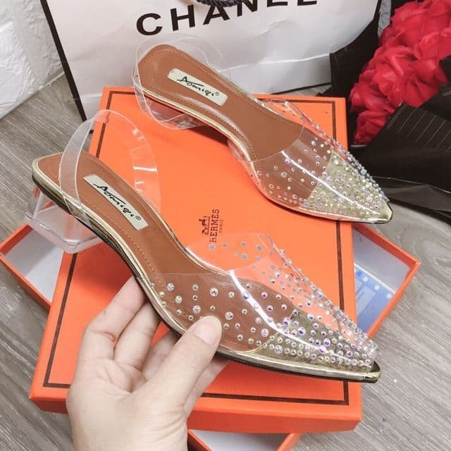 Sandal 3 phân quai trong đính hạt đá