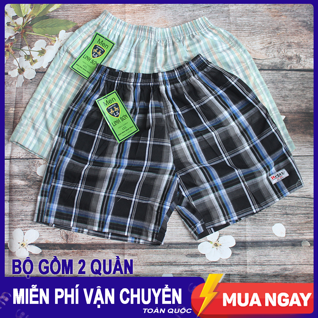 [HCM]COMBO 2 Quần Đùi Nam Caro Có túi- Mặc nhà
