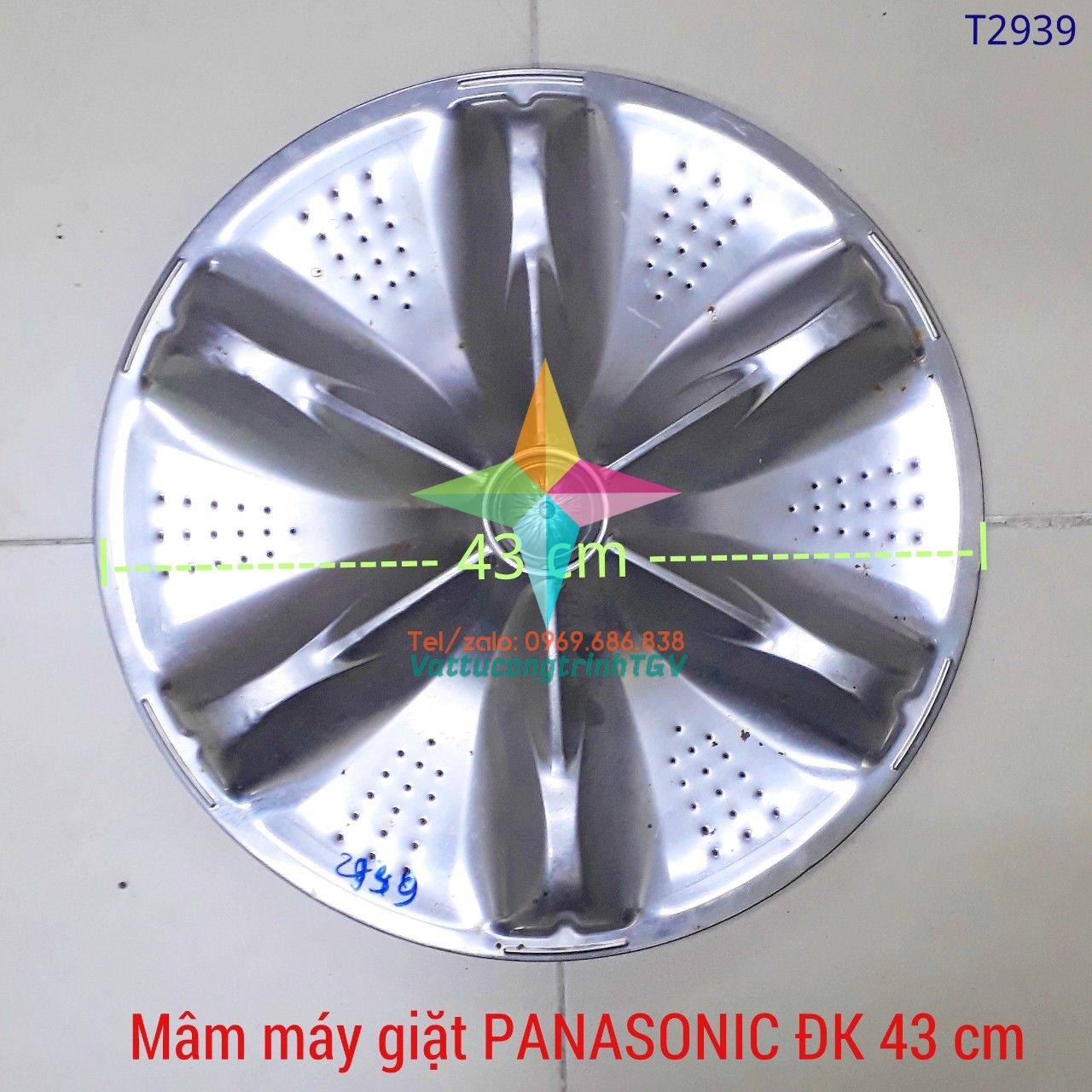Mâm máy giặt panasonic inox cửa đứng đk 41cm - 43 cm