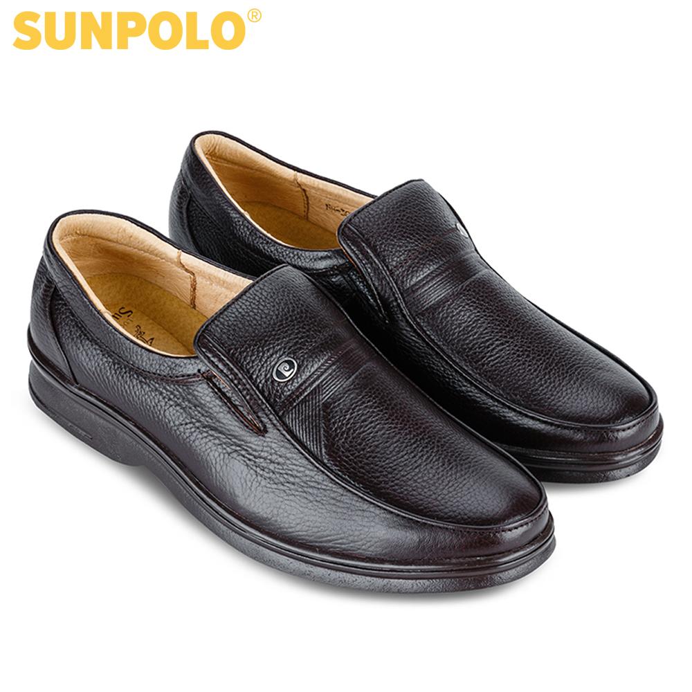 Giày Nam Da Cao Cấp SunPoLo (Nâu)