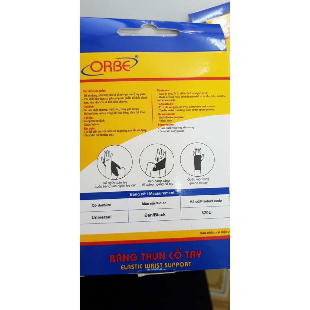 BĂNG THUN , QUẤN CỔ TAY ,CHẤN THƯƠNG ORBE