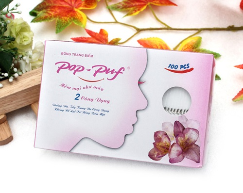 Bông Trang Điểm Pop Puf Hồng (100 Miếng / Hộp)