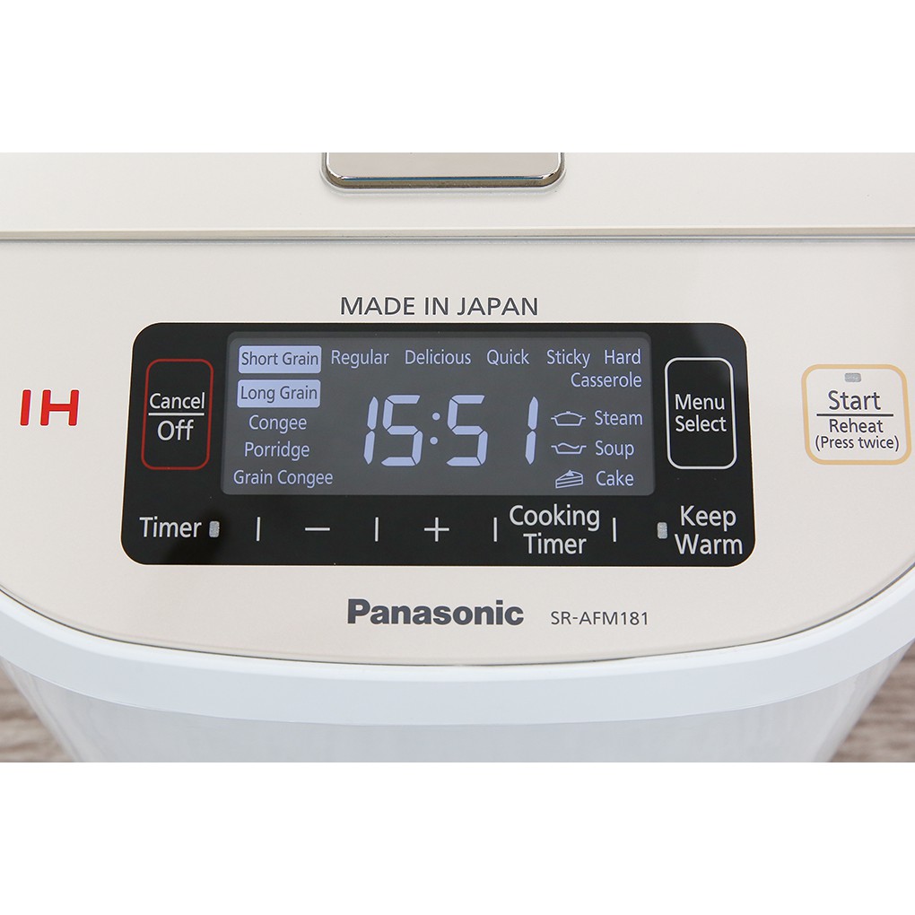 Nồi cơm điện cao tần Nhật Panasonic SR-AFM181WRA 1.8 lít (Giá áp dụng giao tại HN, HCM& các tỉnh liên hệ shop)