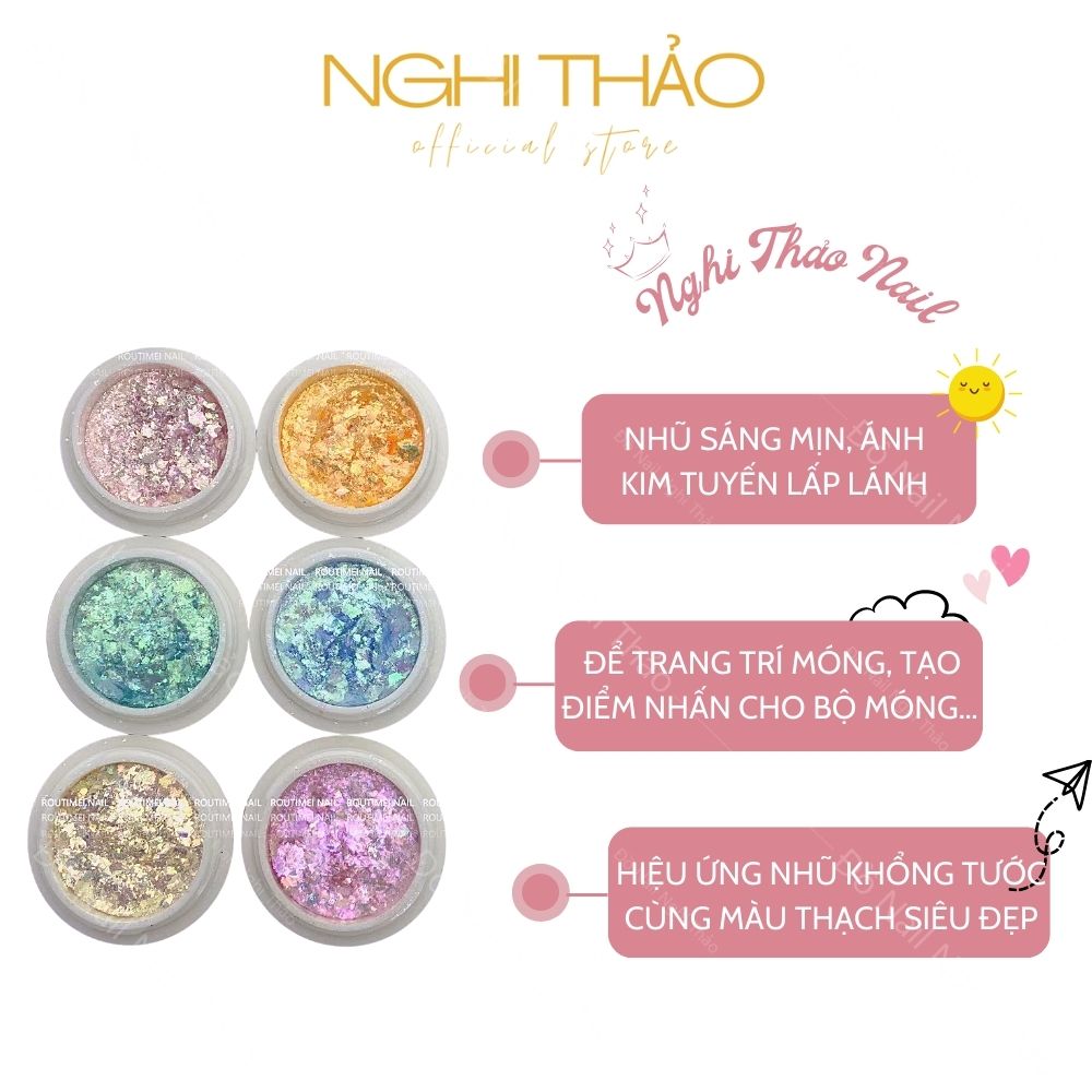 Nhũ rắc khổng tước 6 màu