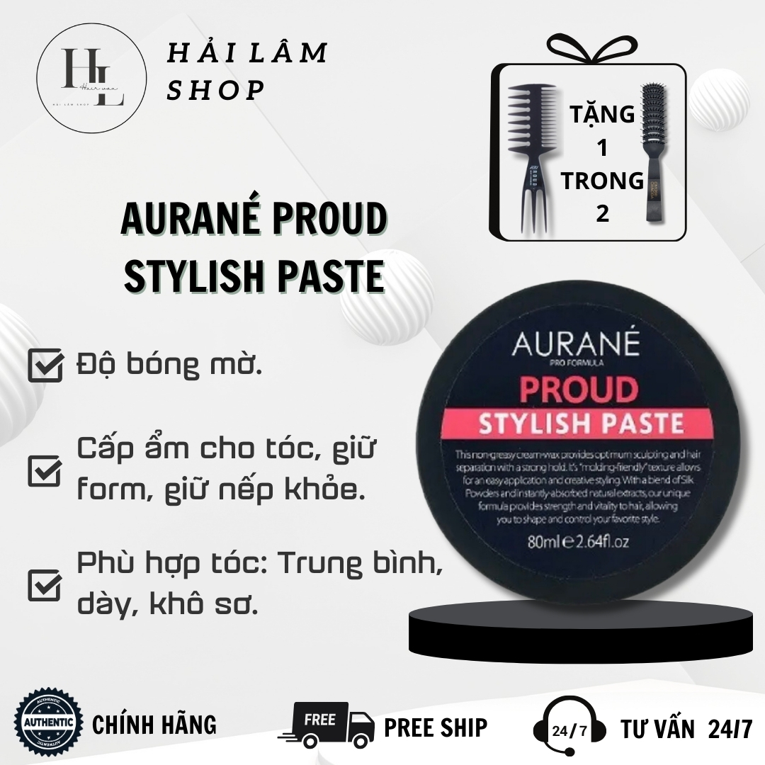 Sáp vuốt tóc Aurane Proud Stylish Paste tặng kèm lược
