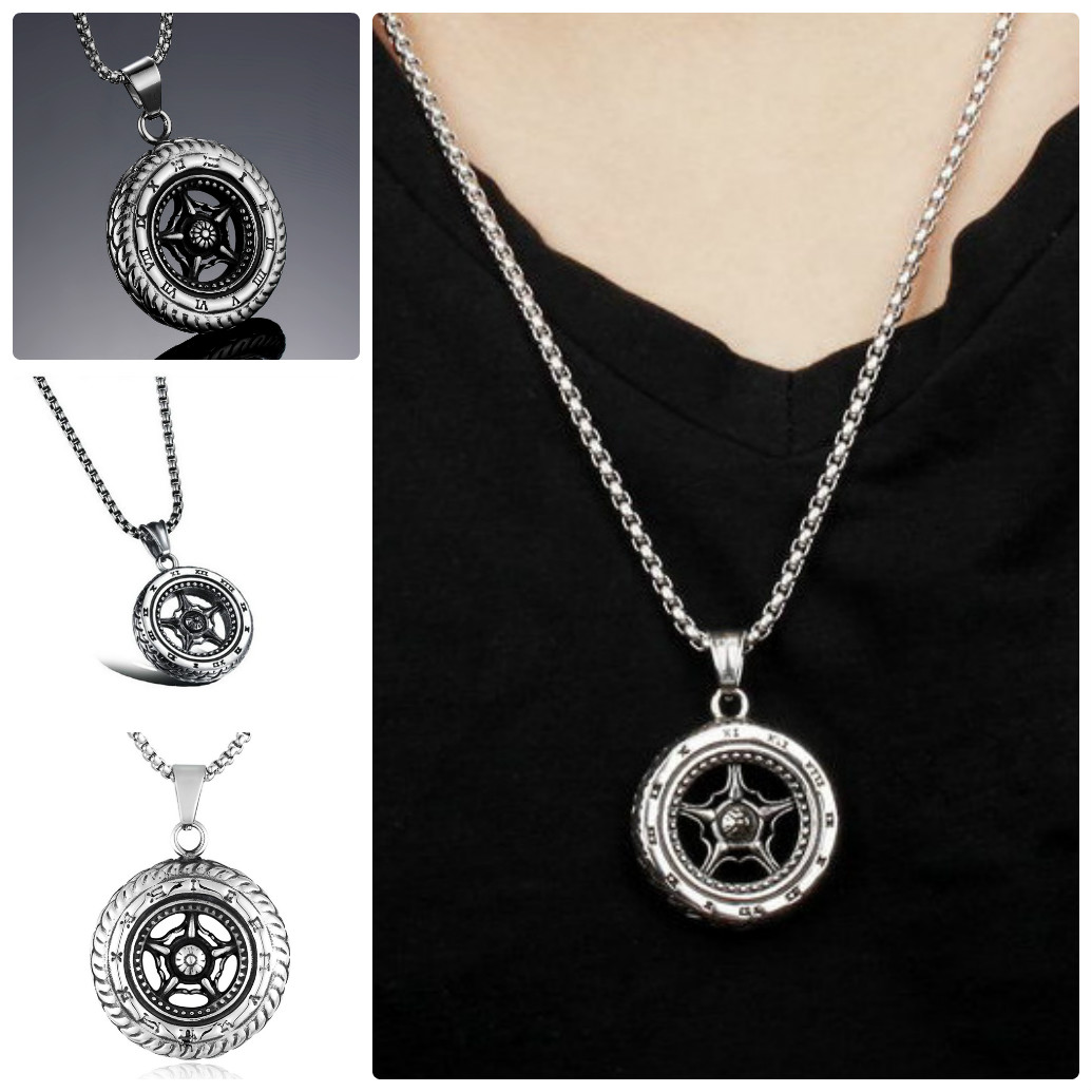 [HCM]Dây Chuyền TITAN Bánh Lái Tàu Ngôi Sao May Mắn Số La Mã   Cá Tính HOT 2020 DCBANHLAITAUNGOISAO05