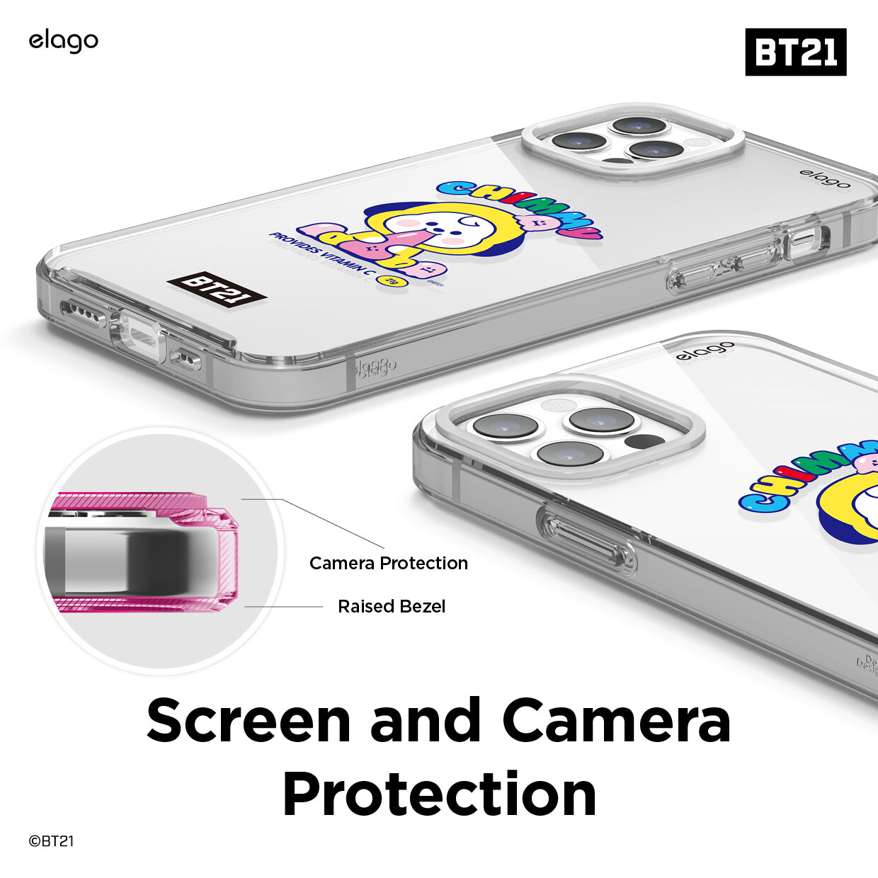 Ốp iPhone 12 6.1 inch Elago LINE FRIENDS Collaboration BT21