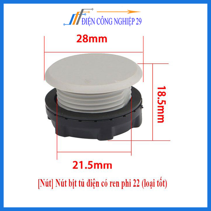Nút bịt tủ điện có ren phi 22 ( 10 cái )