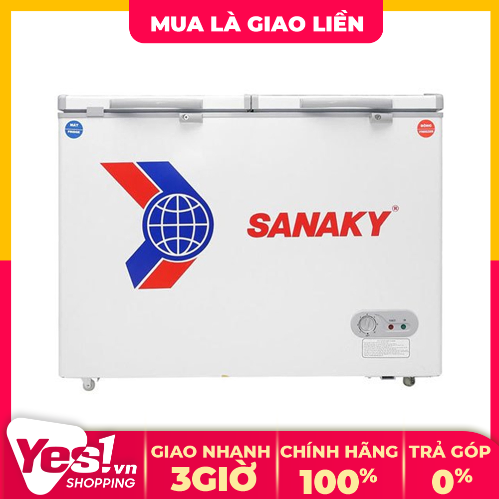 Tủ đông sanaky 195 lít vh-255w2 - bảo hành chính hãng - voucher 10% lên đến 800k