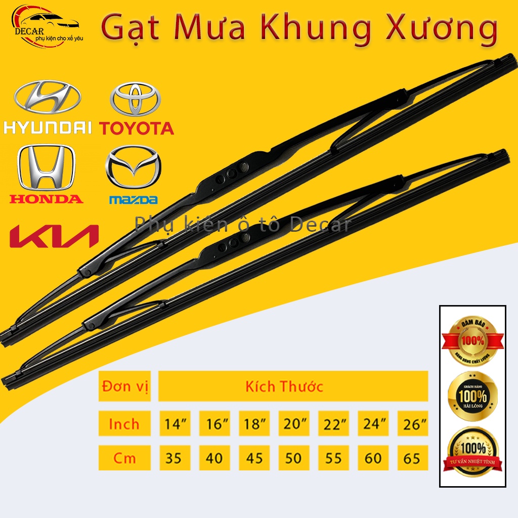 Lever rain car frame lắt blade Silicon quality, rain wiper blade vehicle Oto Toyota, hyundai, vinfast, Ford, Mazda, Honda, Kia, Chevrolet, nissan wiper auto glass Silicon car iron frame