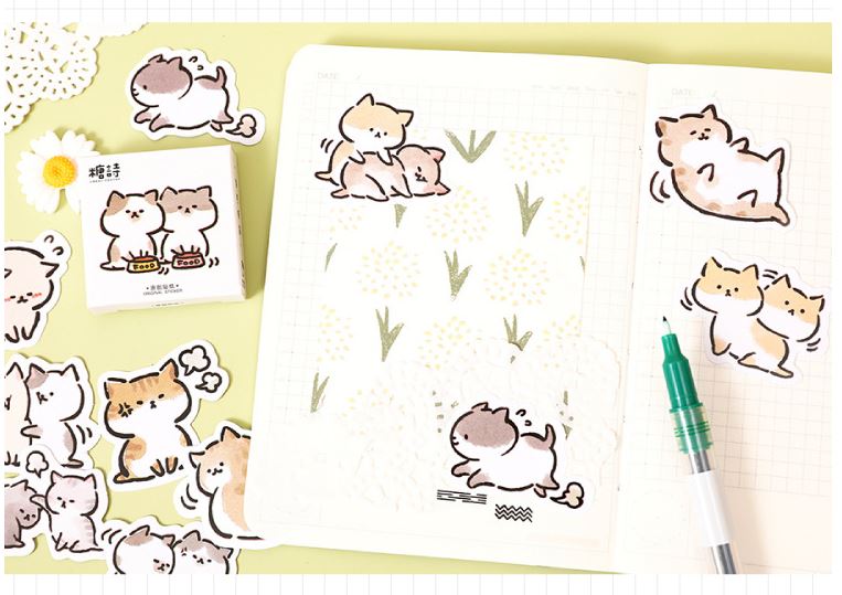 Bộ 45 Sticker Meo Meo đáng yêu E106