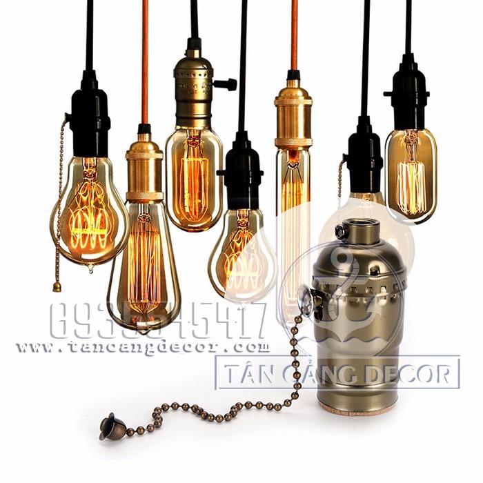 Chuôi bóng đèn Edison 03 màu đồng xanh
