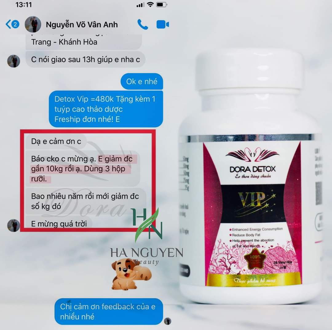 DORA DETOX VIP g.ỉam cân hết tặng cao
