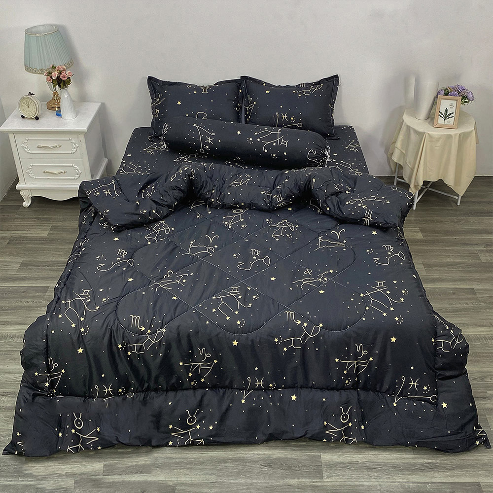 [CHĂN PHAO] Bộ 5 món Chăn Phao Ga Gối chất liệu Poly Cotton [Được lựa chọn mẫu] [ 1 Chăn phao + 1 Ga chun + 2 Vỏ gối nằm + 1 Vỏ gối ôm ]