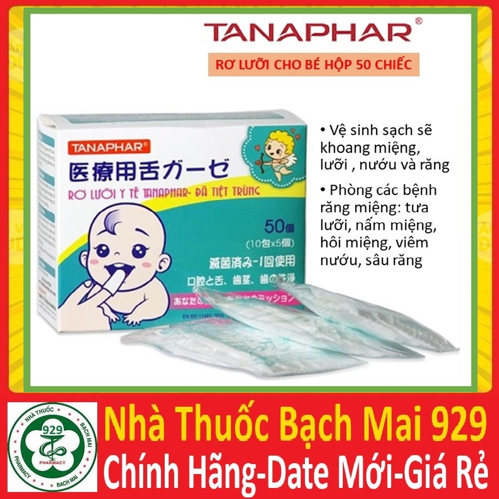Gạc rơ lưỡi y tế trẻ em Tanaphar đã tiệt trùng [HỘP 50 CHIẾC]