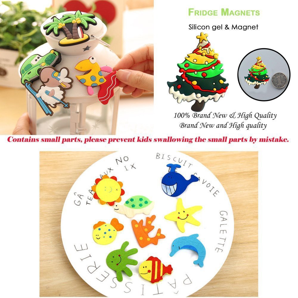 Set 12 miếng nam châm trang trí hoạ tiết hình thú