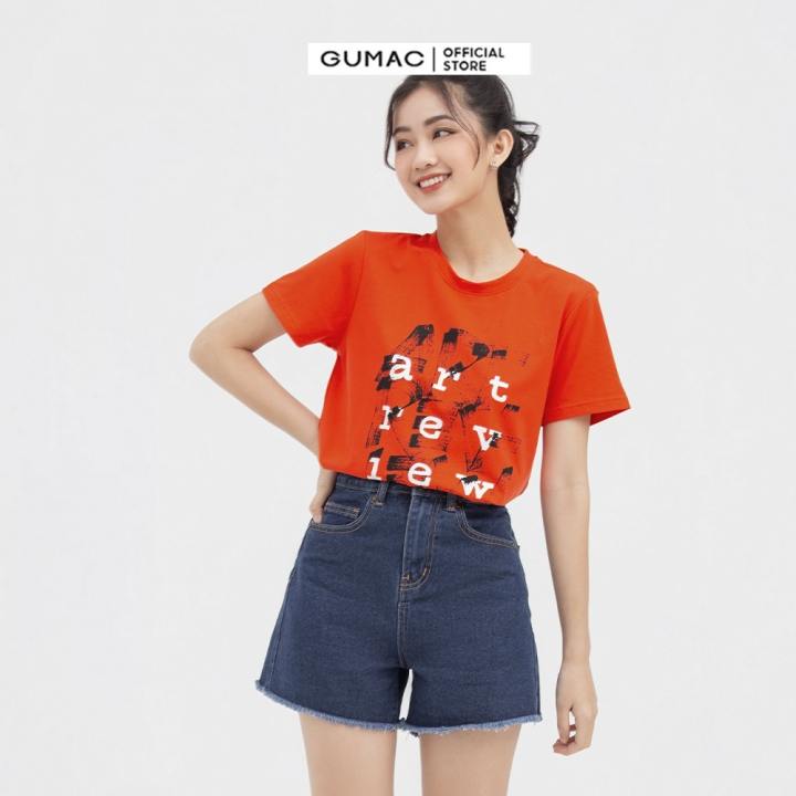 Áo thun nữ in chữ Art Review GUMAC nhiều màu phong cách hàn quốc ATB835 – No Brand >>> top1shop >>> lazada.vn