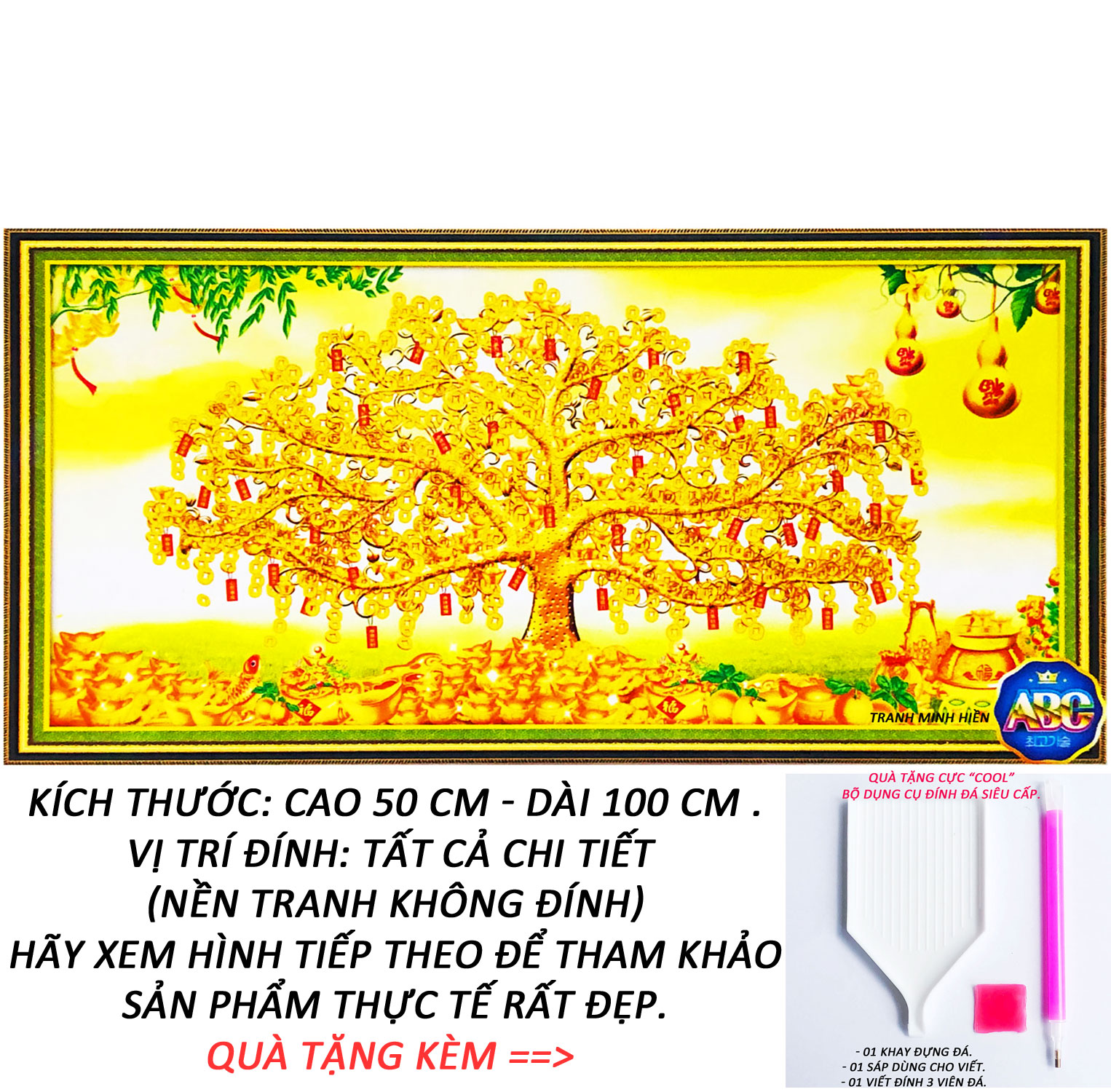 Tranh đính đá 5D - Phật Di Lặc-Tranh Mỹ Thuật Minh Hiền