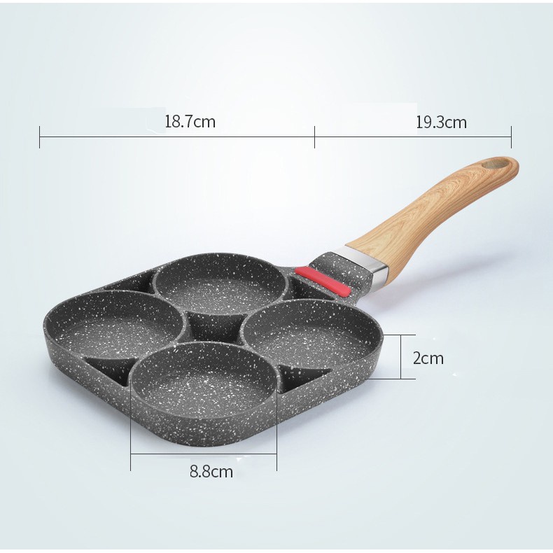 Chảo Rán Trứng Chống Dính 4 Lỗ Tròn, Chiên rán