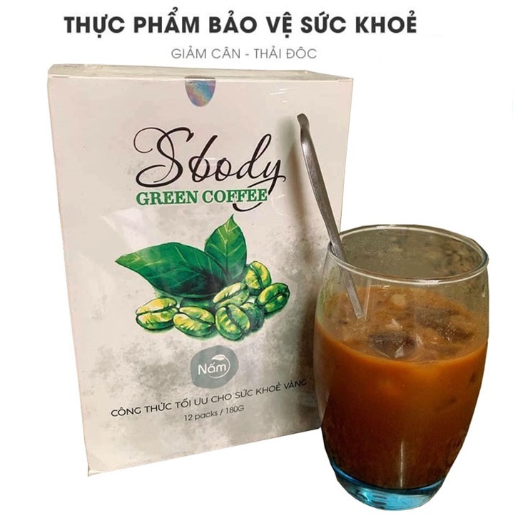 Nấm giảm Cân Sbody Green Coffee cà phê xanh dạng bột pha