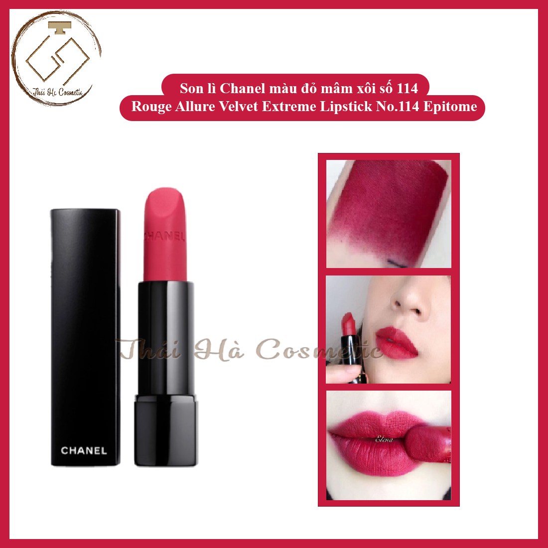 Son Lì Chanel Rouge Allure Velvet Luminous Limited  58 Rouge Vie  Đỏ Mận  34g